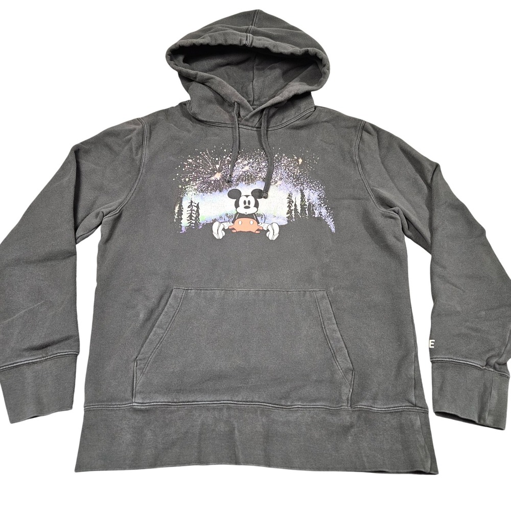 Disney‎ X American Eagle Hoodie M Black Mickey Mouse Pullover Sweatshirt Kidcore